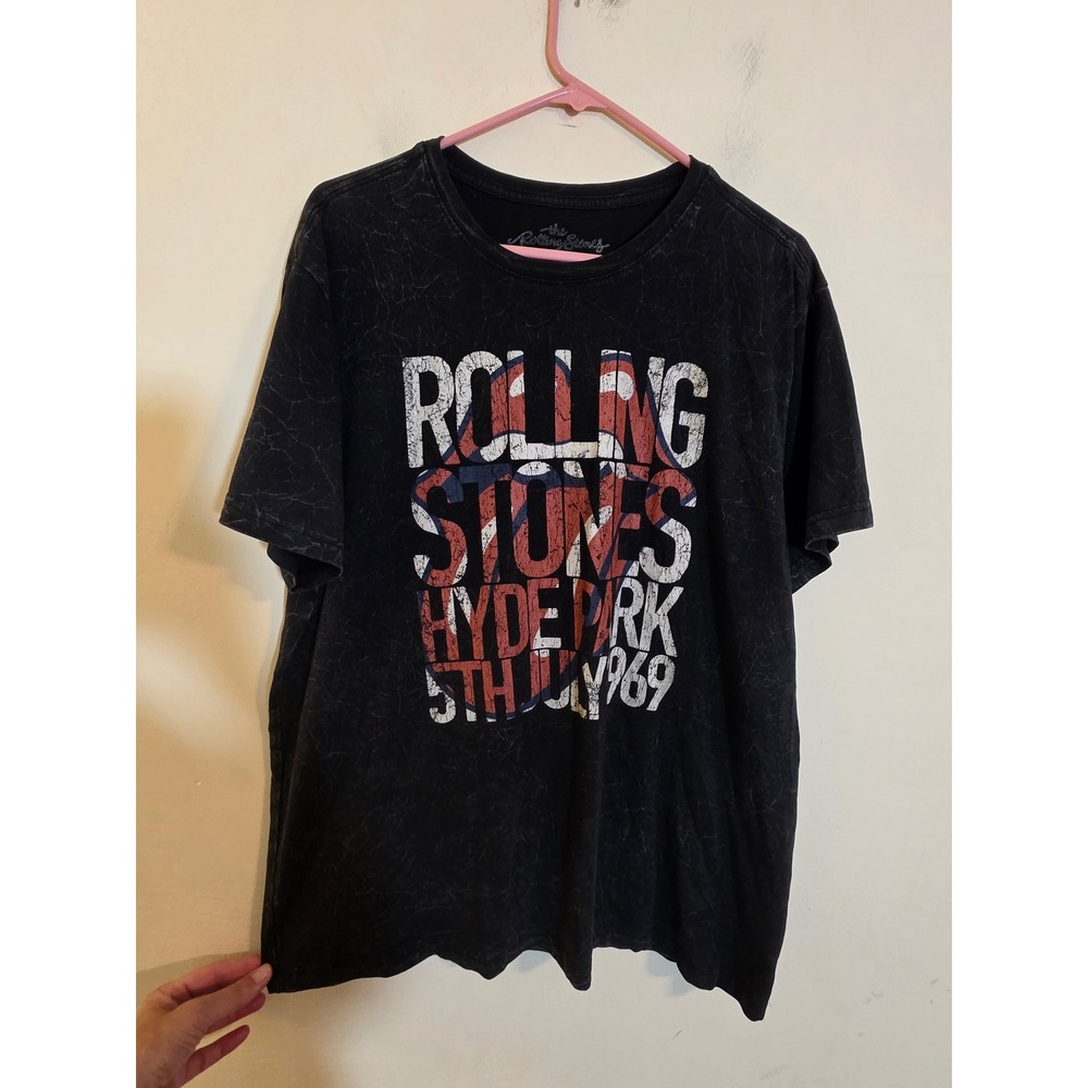 Rolling Stones Hyde Park 1969 Graphic Tee Mineral Wash Black XL